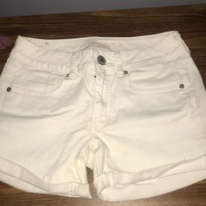 white denim shorts